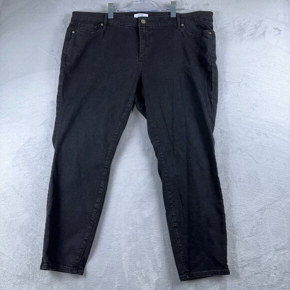 Loft Plus High Waist Skinny Jeans Stretch Slim Pockets Womens Black Size W42 - Picture 1 of 11